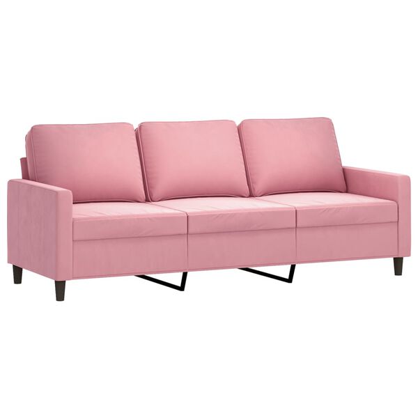vidaXL 3-Sitzer-Sofa Rosa 180 cm Samt
