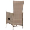 vidaXL 5-tlg. Garten-Essgruppe mit Kissen Poly Rattan Beige