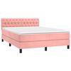 vidaXL Boxspringbett mit Matratze Rosa 140x200 cm Samt