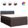 vidaXL Boxspringbett mit Matratze Dunkelbraun 140x190 cm Stoff