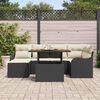 vidaXL Garten-Sofa-Set mit Speicher 7 pcs Schwarz Poly Rattan