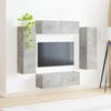 vidaXL TV-Wandregal-Set Wandmontiert 4 pcs Beton Grau Holzwerkstoff