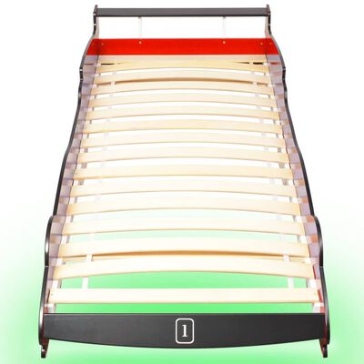 vidaXL Kinderbett mit LED im Rennwagen-Design 90 x 200 cm Rot