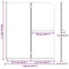 vidaXL Faltbare Duschkabine 2 Paneele ESG 95x140 cm Schwarz