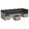 vidaXL 8-tlg. Garten-Sofagarnitur mit Kissen Hellgrau Poly Rattan