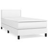 vidaXL Boxspringbett mit Matratze Wei&szlig; 100x200 cm Kunstleder