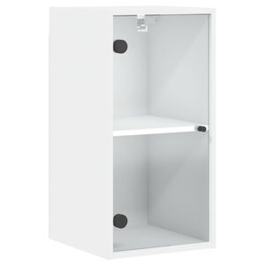 vidaXL Wandschrank mit Glast&uuml;ren Wei&szlig; 35x37x68,5 cm