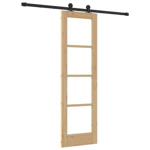 vidaXL Schiebet&uuml;r ORKDAL Nat&uuml;rlich und Schwarz 61 x 198,5 cm
