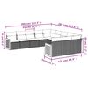 vidaXL 11-tlg. Garten-Sofagarnitur mit Kissen Beige Poly Rattan