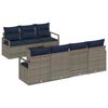 vidaXL Sofa Set 8 stk. 7-Sitzanzahl Grau Poly Rattan