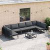 vidaXL Gartensofa-set mit Kissen 8 pcs Schwarz Stahl