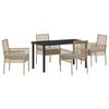 vidaXL Garten Essgruppe 5 stk. Beige Poly-Rattan