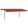 vidaXL Markise Manuell Einziehbar mit Pfosten 3,5x2,5 m Orange & Braun