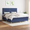 vidaXL Boxspringbett mit Matratze Blau 180x200 cm Stoff