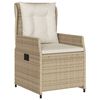 vidaXL 7-tlg. Garten-Essgruppe mit Kissen Beige Poly Rattan