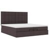 vidaXL Ottoman-Bett mit Matratzen & LEDs Dunkelbraun 200x200 cm Stoff