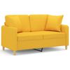 vidaXL 2-Sitzer-Sofa mit Kissen Hellgelb 120 cm Stoff