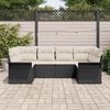 vidaXL Garten-Sofa-Set mit Kissen 6 pcs Schwarz Poly Rattan