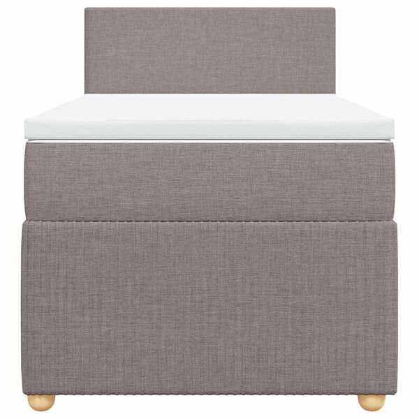 vidaXL Boxspringbett mit Matratze Taupe 100x200 cm Stoff
