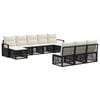 vidaXL Gartensofa-set 10 stk. Schwarz Poly-Rattan
