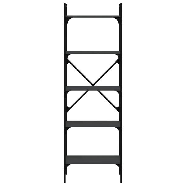 vidaXL Bücherregal 5 Fächer Schwarz 56x31,5x174 cm Holzwerkstoff