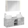 vidaXL Badezimmerm&ouml;bel-Set 4 pcs Betongrau Ingenieurholz und Glas