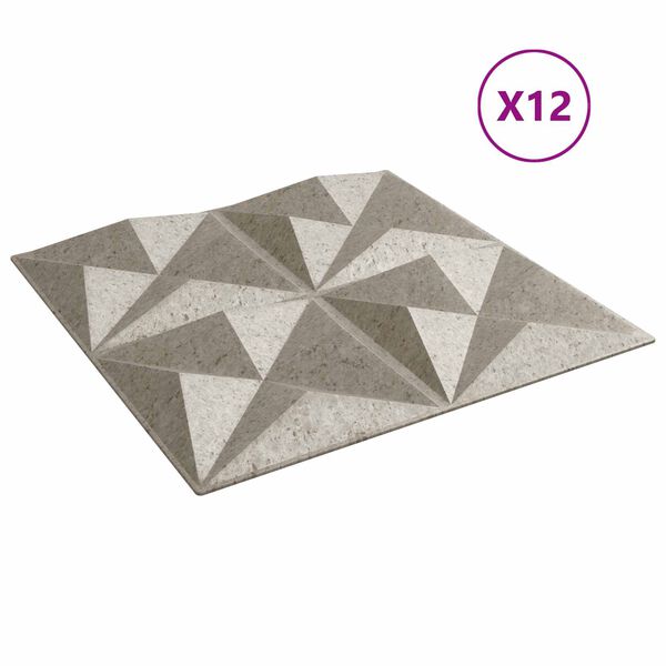 vidaXL Wandpaneele 12 pcs Origami Beton 50 x 50 cm XPS Schaum