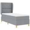 vidaXL Boxspringbett mit Matratze Dunkelgrau 90x190 cm Hellgrau Stoff