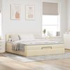 vidaXL Ottoman-Bett mit Matratze & LEDs Creme 160x200 cm Stoff