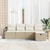 vidaXL Sofa Set mit Kissen 5 pcs Beige und Creme Poly-Rattan