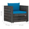 vidaXL 6-tlg. Garten-Lounge-Set mit Kissen Grau Impr&auml;gniertes Holz
