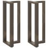 vidaXL Bartischbeine T-Form 2 Stk. Naturstahl 50x35x(100-101) cm Stahl
