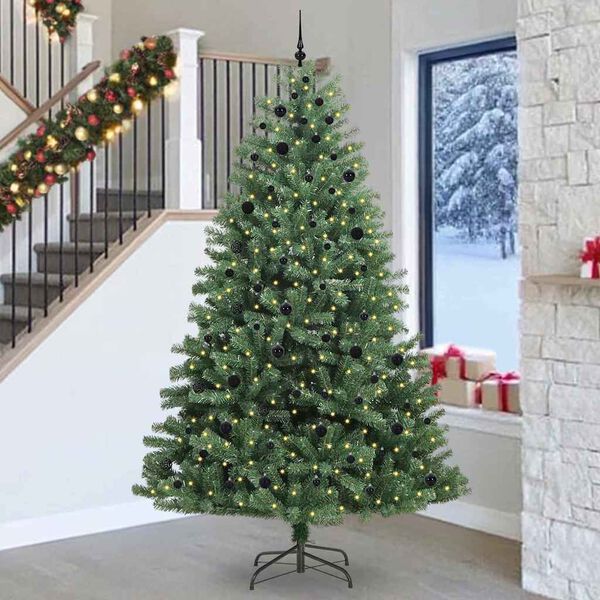 vidaXL K&uuml;nstlicher klappbarer Weihnachtsbaum mit 300 LEDs Gr&uuml;n 270 cm