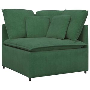 vidaXL Modulares Sofa Eckmodul mit Kissen Dunkelgr&uuml;n 100 cm