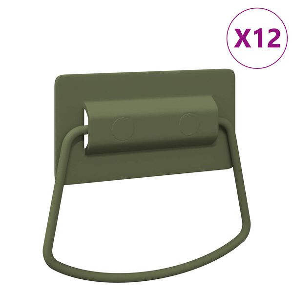 vidaXL Schrankgriffe 12 pcs Olive Gr&uuml;n 85 x 45 mm Metall