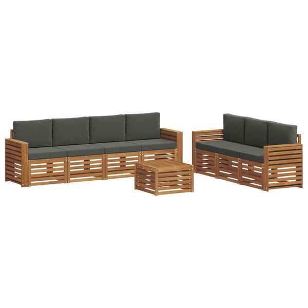vidaXL Sofagarnituren 8 pcs Natur und Anthrazit Massivholz Akazie