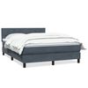 vidaXL Boxspringbett mit Matratze Dunkelgrau 140x220 cm Samt