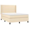 vidaXL Boxspringbett mit Matratze & LED Creme 140x200 cm Stoff