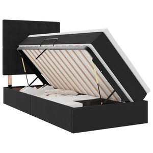 vidaXL Bett mit Stauraum und LED mit Matratze Schwarz 90 x 200 cm Samt