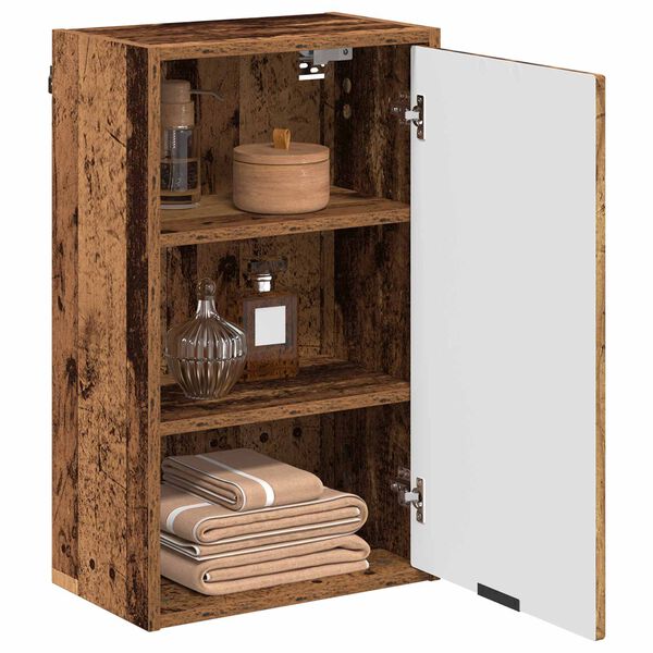 vidaXL Badezimmerschrank Wandmontiert Altholz 39 x 23,5 x 65 cm