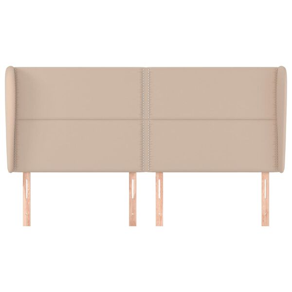 vidaXL Kopfteil mit Ohren Cappuccino-Braun 183x23x118/128cm Kunstleder