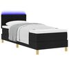 vidaXL LED Boxspringbett mit Matratze Schwarz 80 x 200 cm Stoff