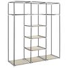 vidaXL Kleiderschrank mit Fächern und Stangen Creme 150x45x175cm Stoff