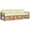 vidaXL Outdoor-Sofagarnitur mit Kissen 3 pcs Natur und Creme