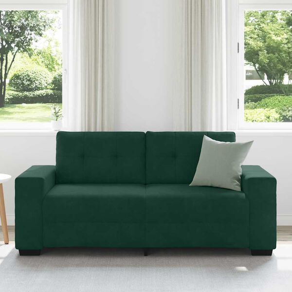 vidaXL Zweisitzer-Sofa Dunkelgr&uuml;n 180x77x82 cm Samt