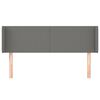 vidaXL Kopfteil mit Ohren Dunkelgrau 147x16x78/88 cm Stoff