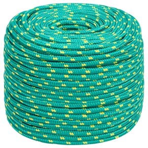 vidaXL Mehrzweck-Allzweckseil 10 mm 500 m Gr&uuml;n PP 645 kg Max. Traglast