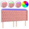vidaXL LED Kopfteil Rosa 203x16x118/128 cm Samt