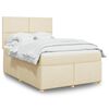 vidaXL Boxspringbett mit Matratze Creme 140x200 cm Stoff