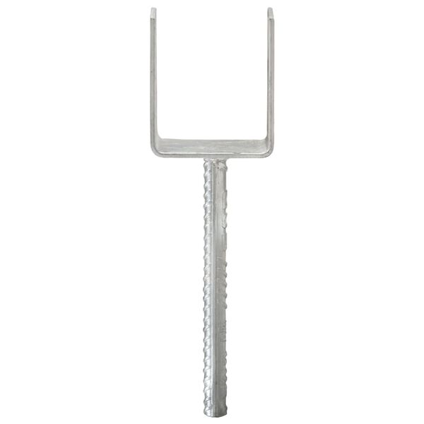 vidaXL Pfostentr&auml;ger 6 Stk. Silbern 10&times;6&times;30 cm Verzinkter Stahl